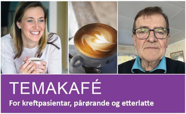 Bildekomposisjon av kvinne, kaffikopp og Arne O Øystese - Klikk for stort bilete