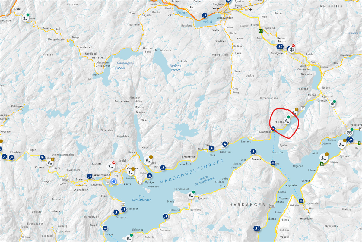 kartutsnitt folkedal - Klikk for stort bilete