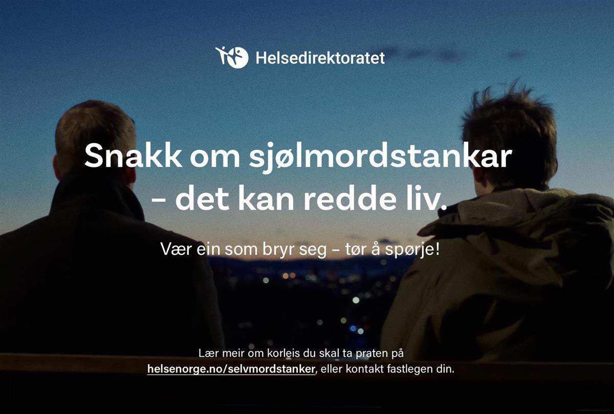 Bildeannonse frå helsedirektoratet  - Klikk for stort bilete
