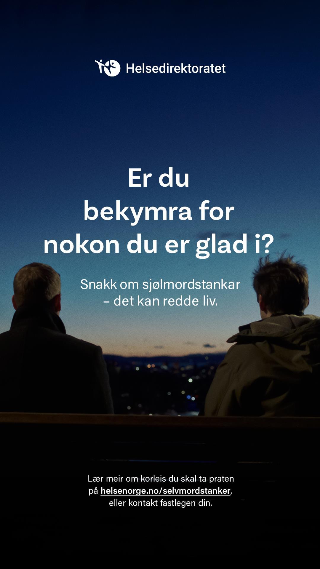 annonse frå helsedirektoratet med tekst og bilde - Klikk for stort bilete