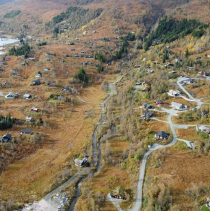 dronebilde frå Kvamskogen - Klikk for stort bilete