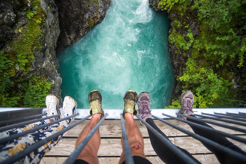 Utsikt ned i Vettisfossen